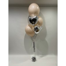 Large Latex and Silver Hearts